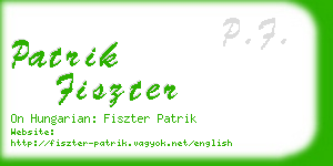 patrik fiszter business card